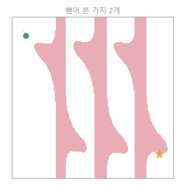 RRT 트리가 자라며 길을 찾는다